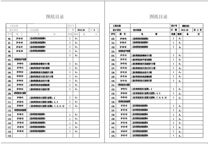 杭州精品酒店室內(nèi)裝飾工程深化設計施工圖圖紙目錄3