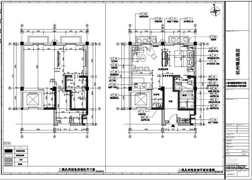 杭州精品酒店室內(nèi)裝飾工程深化設計二層類型客房平面布置圖