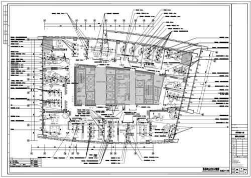 某寫字樓四十七層室內(nèi)裝飾施工圖施工圖強(qiáng)弱電點位示意圖