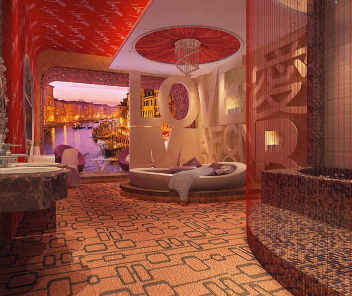情人酒店愛(ài)客房裝修設(shè)計(jì)案例效果圖