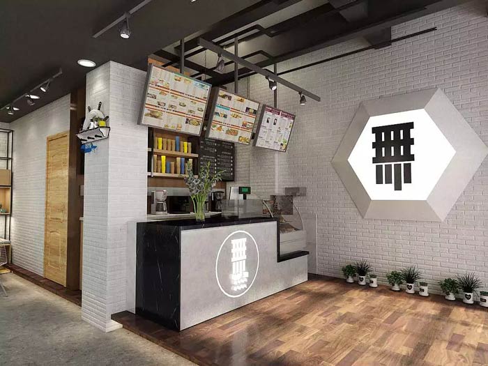 茶飲茶餐廳入口裝修設(shè)計效果圖