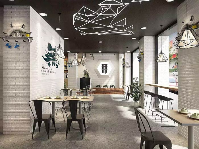 茶飲茶餐廳餐區(qū)裝修設(shè)計效果圖