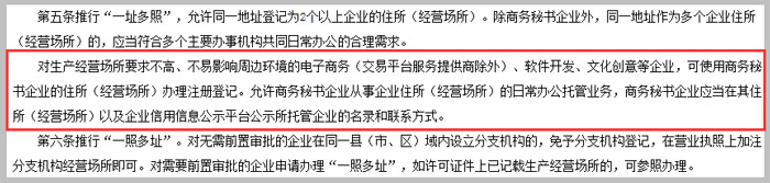 浙江省放寬企業(yè)住所(經(jīng)營場(chǎng)所)登記條件的規(guī)定